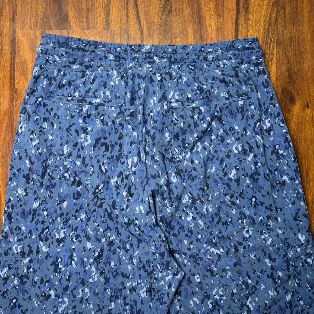 Athleta Avenue Wide Leg Crop Pants Blue Zip Pockets Drawstring Women's Size 12 - Picture 8 of 8